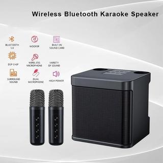 Bluetooth Speaker With Dual Wireless Microphone karaoke with 2mic home party bluetooth audio