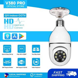 V380 PRO CCTV Q11 Lightbulb CCTV IP Camera 1080HD 3MP Bulb Camera  Wifi Camera Wireless IP Camera
