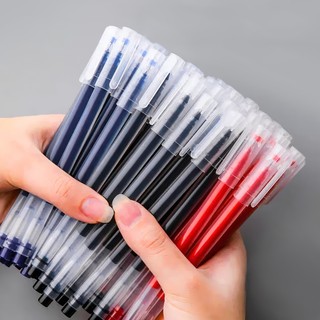 100Pcs Simple And Transparent 0.5mm Gel Pen, Large-Capacity Black/Blue/Red Ink Pen, Office Supplies