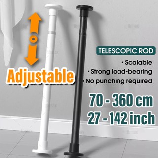 Stainless Steel Extendable Adjustable Telescopic Curtain Rod Non-Slip Design Tool-Free Installation