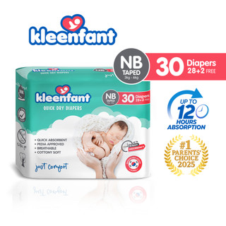 Kleenfant Baby Taped Pull-Up Pants Diaper Newborn-4XL (30 Pads) Disposable Diaper Baby Essentials