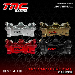 TRC Racing Universal CNC Brake Caliper 4 POT Ceramic Pistons w/ Pressure Plate 8141