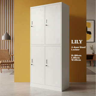 LILY | 4-door STEEL Wardrobe Locker by Leapify-Perfect Steel Cabinet Storage for Dorms, Gyms, Condos