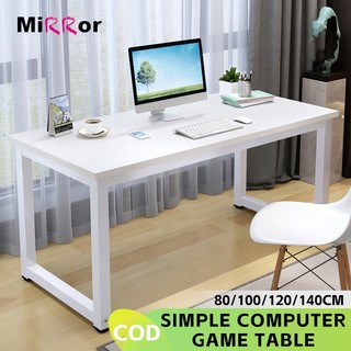 White 120x60cm Computer Table office desk Home student Furniture Wood and Metal