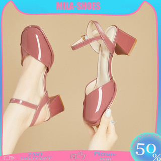 2025 Trendy Women's Mule Heels Slip On Chunky Block Heel Shoes for Office Casual Outfits