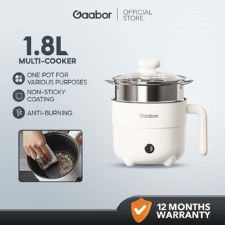 Gaabor Mini Rice Cooker Integrated Functions for Rinsing Stewing and Cooking Non-Stick Coating 1.8L