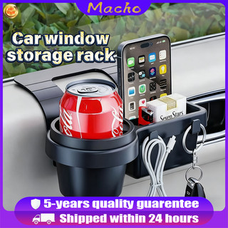 4in1 Multifunctional Car Side Door Window auto Storage Box Hanging Storage Rack with Cup Holder