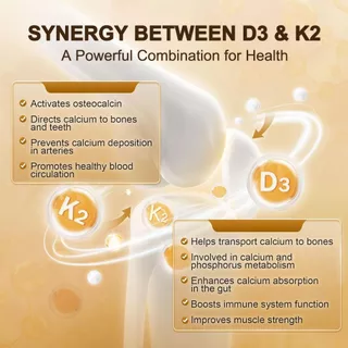 Vitamin D3 K2 with Calcium & Magnesium ช่วยเพิ่มการดูดซึมแคลเซียม ส่งเสริมสุขภาพกระดูกและหัวใจ