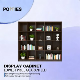 POPPIES Storage Rack Wooden Book Shelf Display Cabinet Organizer