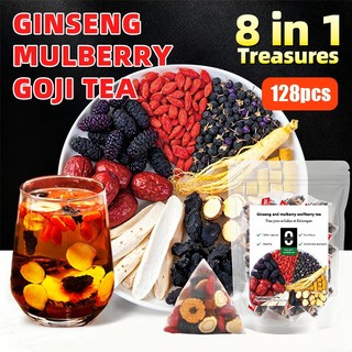 8-in-1 Wolfberry Ginseng Tea  Herbal Tea Natural Ingredients Red date Mulberry Goji Health Tea Bag