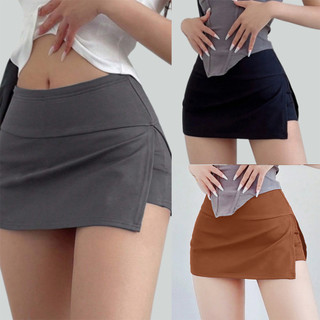 BUY 1 TAKE 2 MYMP Plain Casual Highwaist with Inner Side Slit Mini Skort for Women