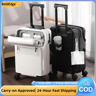 BoldEdge 20/24 inch Luggage travel bag USB Charging Suitcase Front opening with lock luggage case