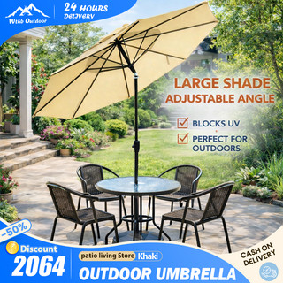 Wthb Outdoor 2.7M Outdoor Sunshade Umbrella Courtyard Folding Umbrella Garden Table Yard Pool Beach