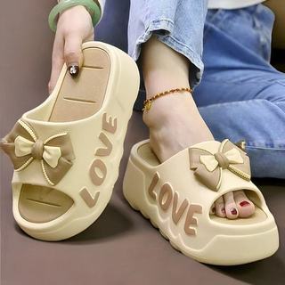 【Lucky girl】Thick-soled Women's Summer Fashion Outdoor Bowknot Platform Slippers 126#