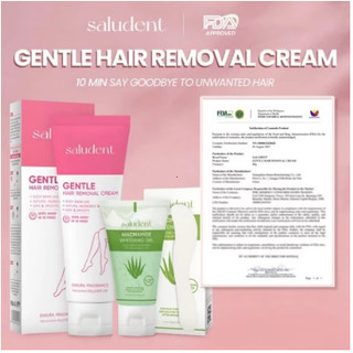 Saludent Body Hair Removal Cream  Gentle Non-Irritating and 50g Aloe Vera Whitening Moisturizing