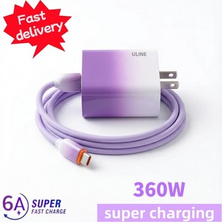 360W USB Super Fast Charging Adapter with 6A USB Cable For Android Type-c Micro for Android