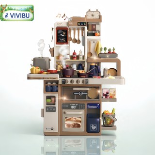 VIVIBU Kitchen Set Toy For Girl Real Steam Light Sound Water out Big Size Toys For 9 years Old Girl