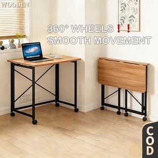 ❗️PH Stock❗️Portable Folding Desk with Wheels Space Saving Foldable Laptop Table  Study Office Table