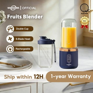 KANAZAWA Portable Juicer Blender Rechargeable 400ML Electric Mini Fruit Blender Blue/Pink