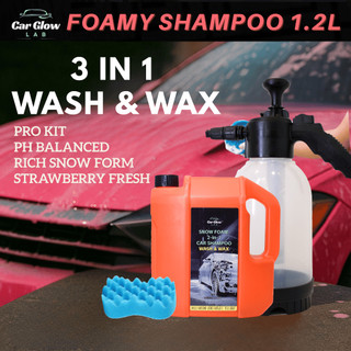 [CGL]1.2L Car Shampoo with Wax,Ultra Foamy Car Wash Shampoo-pH Neutral,High Gloss Shine,Carnauba Wax