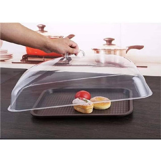 Transparent Food Cover Keeper Dish Insulation Anti-flies Storage Rectangle Tray Acrylic