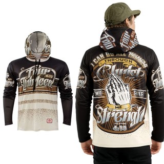 Hooded Motorcycle T-shirt Long Sleeve Jersey for Mens Oversized Unisex #Lb040