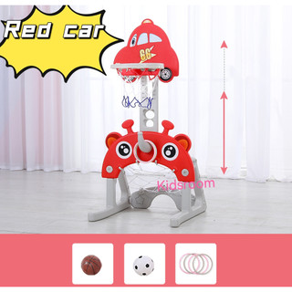 Kidsroom 3in1car and rocket design basketball stand toys