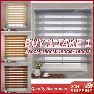 Nicedays【BUY 1 TAKE 1】Korean Blinds for Window Venetian Duo Roller Blackout Blinds for livingroom