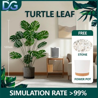 Artificial Plant With Pot Indoor Home Decor 120CM Big Size 99%Simulation Turtle Leaf Plant