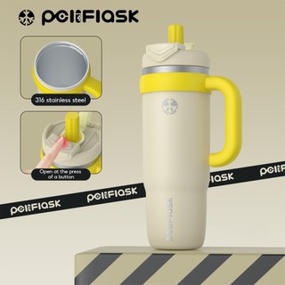Peliflask 40oz Insulated Tumbler Hot And Cold Straw With Lid Handle Stainless Steel Mug Water Bottle