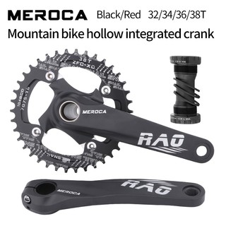 MEROCA RAO Mountain Bike Crankset 170mm Aluminum Alloy 32/34/36/38T Single Chainring 104BCD Crankset