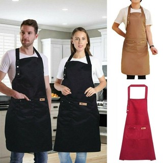 Canvas Waterproof Apron Stain-Resistant Women Men Chef Waiter Coffee Shop BBQ Kitchen Aprons