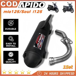 【COD】Apido Pipe For Mio Sporty V3 Pipe Muffler 1 Set Mio125 /110 accessories and parts Motorcycle