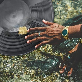 Gold Panning Plate 15'' Large Capacity Gold Pan Sifting Tray Sieve Dish Practical Gold Filtrate Tool