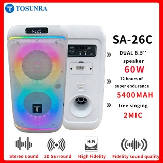 TOSUNRA PRO Bluetooth Speaker with Mic - Authentic Stereo Sound Life Ideal for Parties High Quality
