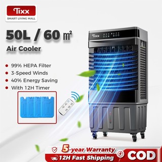 Tixx Air Cooler Fan 40/50/70L With Remote Portable Aircon Mini Air Conditioner for Room Humidifier