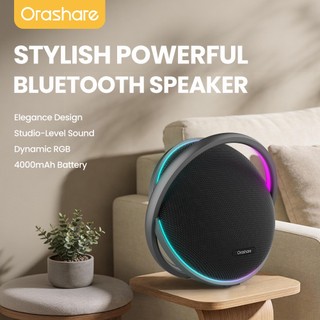 Orashare BS27 Bluetooth Speaker 100W Powerful Bass TWS Stereo Portable Home Decor Speaker With RGB