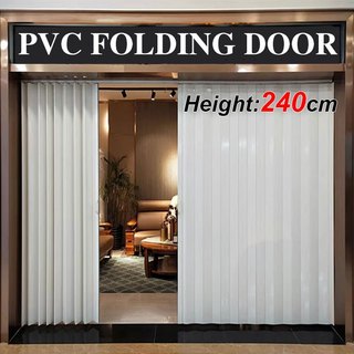 PVC Folding door taller and wider accordion partition door Aluminum Track Customized 100 x 240CM