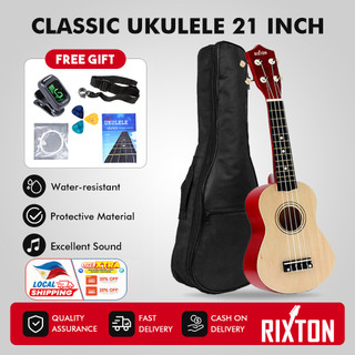 RIXTON Ukulele Soprano 4 Strings Spruce Basswood Guitar Set Complete Package 21 Inches