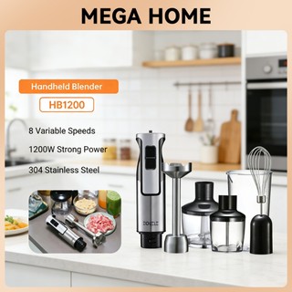 ZOLELE HB1200 4-in-1 Handheld Immersion Blender 1200W Manual Mixer Stick for Cooking & Smoothies