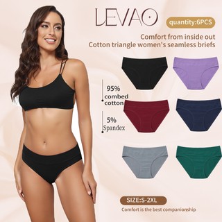 LEVAO pantylet for woman plus size cotton - 6 Pack Soft Breathable Everyday Wear Comfortablepanty