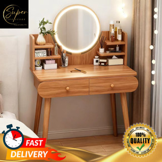 【SLS】  Super Dresser table With lights Nordic Simple Vanity Table with mirror and LED Dressing Table