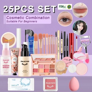 【FDA】25Pcs Makeup Set Liquid Foundation+Set Up Spray+Concealer+Eyeshadow Palette+Face Powde+lipstick