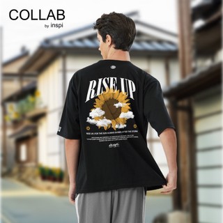 COLLAB By Inspi  Floral Street Oversized Collection Tshirt for Men Trendy Graphic Boxy Fit Tops