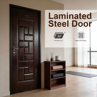 Modern Laminated Steel Door Durable & Stylish for Home Office Entryway Secure Easy Fit Long Lasting