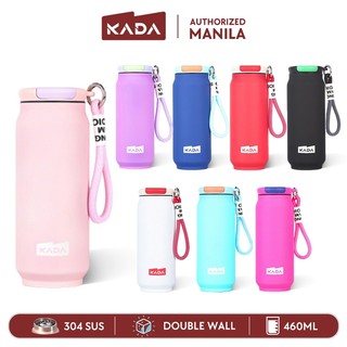 KADA Tumbler Hot&Cold 460ml Stainless Steel with Handle Rubber Paint Pull-Ring Lid for Coffee