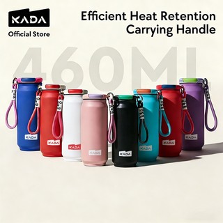 KADA Tumbler Hot and Cold 460ml(16oz) 304 Stainless Steel with Handle Pull-Ring Lid for Coffee cola