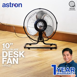 Astron MIRAGE 10" Industrial Floor Fan - Black | 45W | Metal Blade | Electric Fan | Compact Design