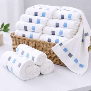Klima 12 In 1 Face Towel White Cotton Bimpo, Hand Towel And Back Tuwalya (12 pcs) (28x48cm)