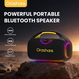 Orashare BS08 Ultra 100W Portable Bluetooth Speaker with Powerful Bass RGB Light  for Home & Outdoor